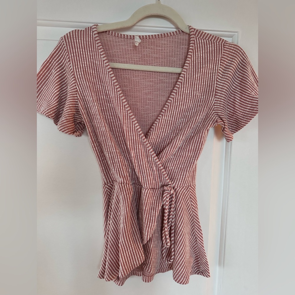 Pink & White Cotton Blouse